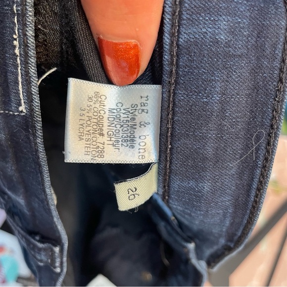 rag & bone Women's High Rise Jeans - Dark Blue - Picture 6 of 6